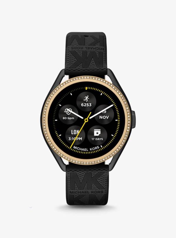 Panske Smart Hodinky Michael Kors Access Gen 5E MKGO Two-Tone and Logo Rubber Čierne - Hodinky Michael Kors Levně | AJOBG-2673